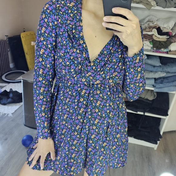 ZARA BLUE FLORAL MINI DRESS - Picture 8 of 9
